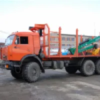 Сортиментовоз Камаз с кму Атлант С-90 на заднем свесе