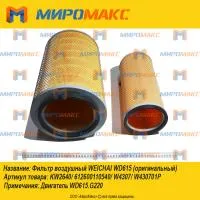 860113256/4110000589, Фильтр воздушный Weichai WD615